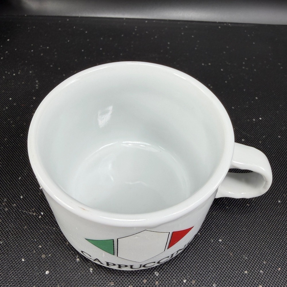 La Bomboniera Italian Flag Cappuccino Cup and Saucer Set White Ceramic 4pc - Picture 6 of 13